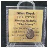 Silver Kopek Russian Medieval Wire Money