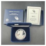 2012-W American Silver Eagle Proof Coin w/ Box & C