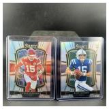 (2 Qty) Select Silver Football Cards Mahomes & Ril