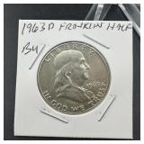1963-D Franklin Silver Half Dollar