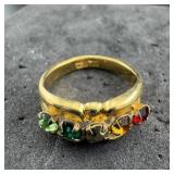 Multi-colored Stones Ring Size 10 3/4