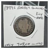 1899-S Barber Silver Quarter