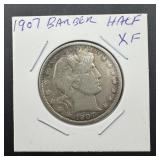 1907 Barber Silver Half Dollar