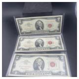 (3) 1963 $2 Bills