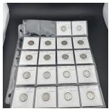 (18) Mercury Silver Dimes Sheet