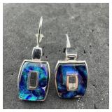 Sarah's Hope Sterling Silver Dichroic Glass Earrin