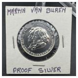Martin Van Buren Proof Silver Coin