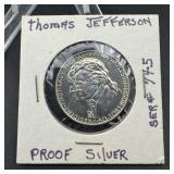 Thomas Jefferson Proof Silver Coin