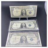 (3) 1957 $1 Silver Certificates