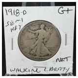 1918-D Walking Liberty Half SILVER Semi Key