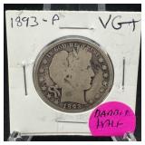 1893-P Barber Half SILVER
