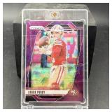 Brock Purdy Purple Cracked Ice Prizm Football Card