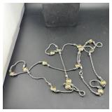 Heavy Duty Silver Tone Belt Necklace