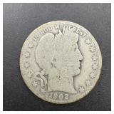 1902 Barber Silver Half Dollar