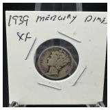 1939 Mercury SILVER Dime XF