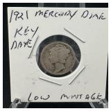 1921 Mercury SILVER Dime Key Date