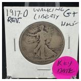 1917-D Walking Liberty Half SILVER Key Date