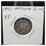 1941 Mercury SILVER Dime XF