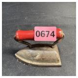 Red Handled Miniature Sad Iron
