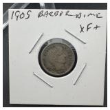 1905 Barber Silver Dime