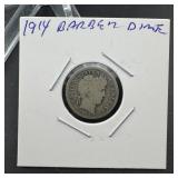 1914 Barber Silver Dime