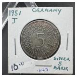 1951j Germany Silver Coin