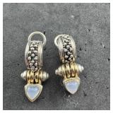 Sterling Silver Earrings W/ Gold Rings