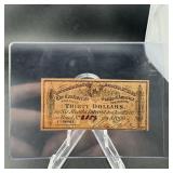$30 Confederate States of America Note