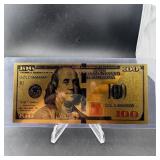 $100 Jefferson Gold-Plated Bill
