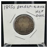 1893-S Barber Quarter SILVER Key Date