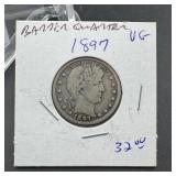 1897 Barber Silver Quarter