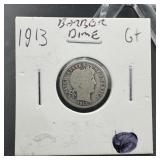 1913 Barber Silver Dime