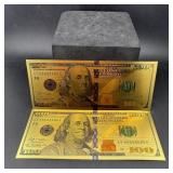 (2) $100 Gold Novelty Notes