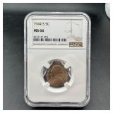1944-S Jefferson Nickel MS66