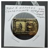 JFK Gold Plated Stamp Medal