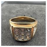Gold Tone Cz Ring Size 13 1/4