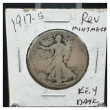 1917-S Walking Liberty Half Reverse Mintmark