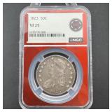 1823 Capped Bust Half Dollar VF25