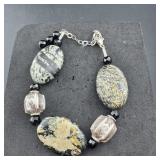 Sterling Silver Bracelet W/ Colorful Stones