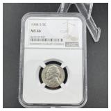 1944-S Jefferson Nickel MS66