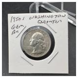1950-S Washington Silver Quarter