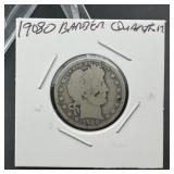 1908-O Barber Silver Quarter