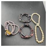 Lot Vintage Glass Bracelets & Necklace