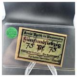 Germany 75 Pfennig Note