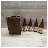 Bub's Beer Wooden Crate w/ 4 Half Gallon Bottles