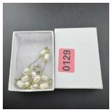 Vintage Sterling Silver Pearl Necklace
