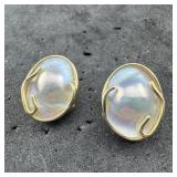 14k Gold Pearl Earrings - 5.9 Grams