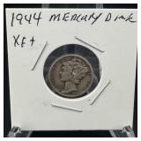 1944 Mercury SILVER Dime XF+