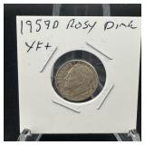 1959-D Roosevelt SILVER Dime XF+