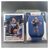 (2) Anthony Edwards Rookie Basketball Cards